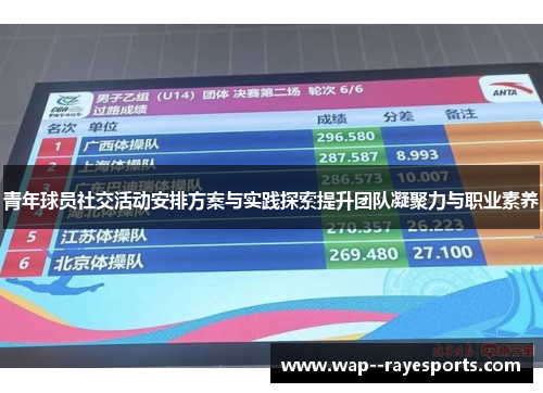 青年球员社交活动安排方案与实践探索提升团队凝聚力与职业素养